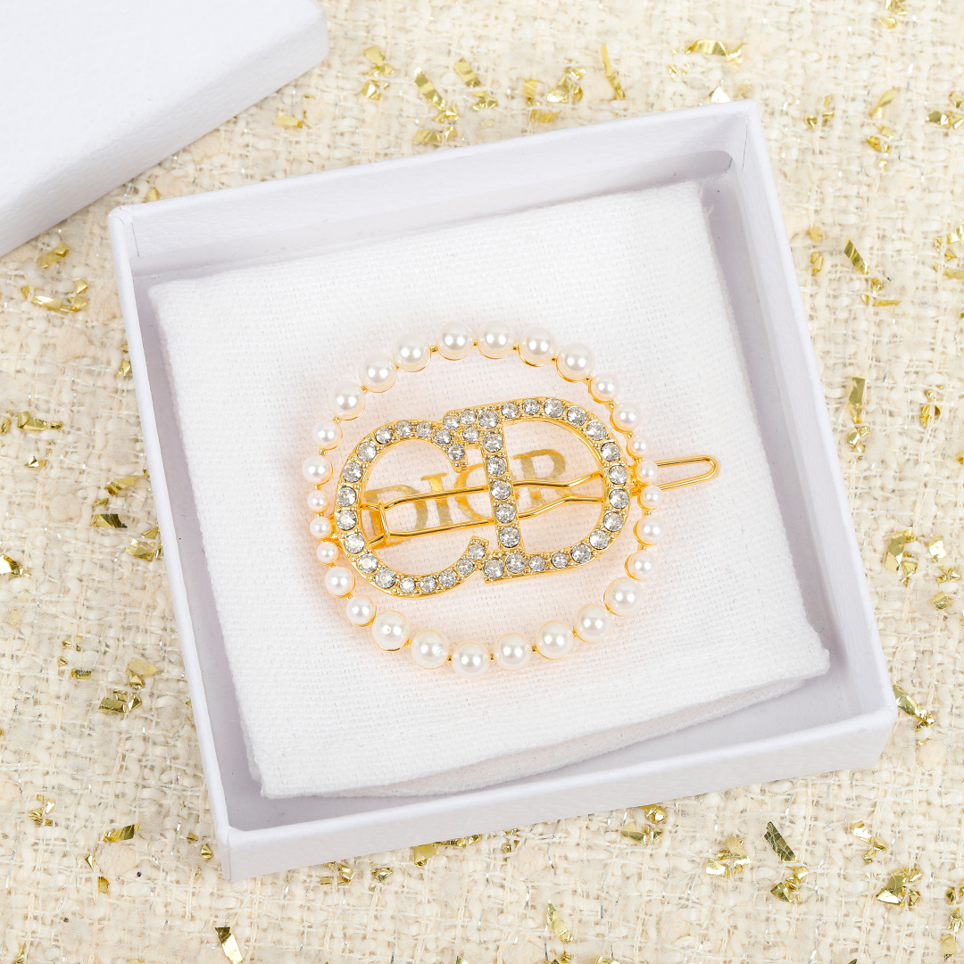 Dior Beaded CD Crystal Hairpin