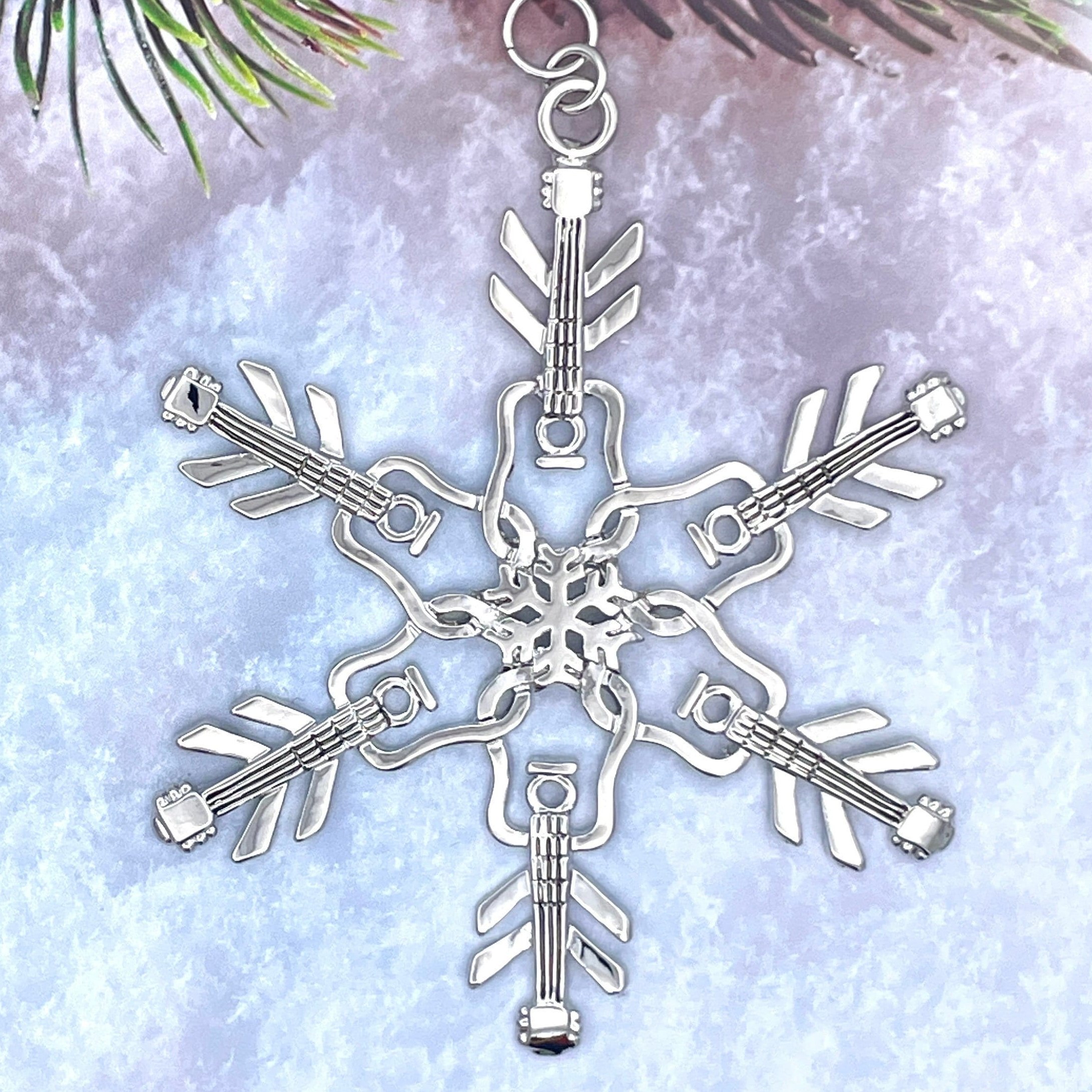 Guitar🎸❄️ Snowflake Ornament