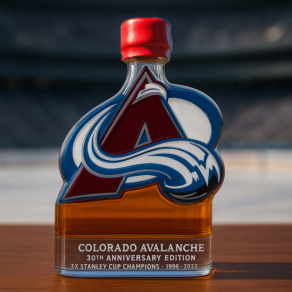 Colorado Avalanche 30th Anniversary Whiskey Bottle
