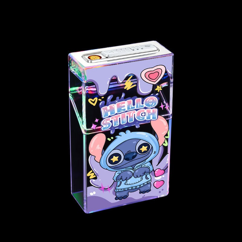 Cute cartoon lighter case with igniter device 20Pcs Ordinary Lighter Case with flashing