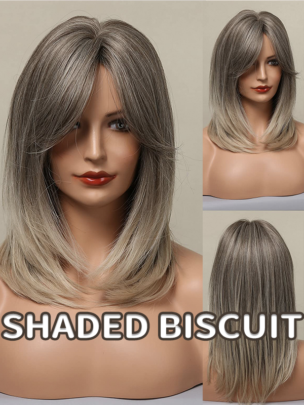 Layer Blended Curtain Bangs Wig