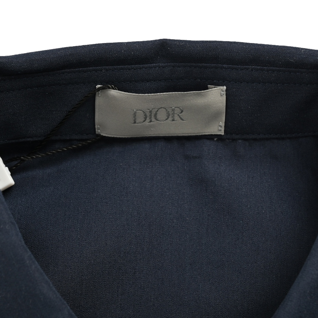 Dior 24Fw small logo embroidered long-sleeved shirt