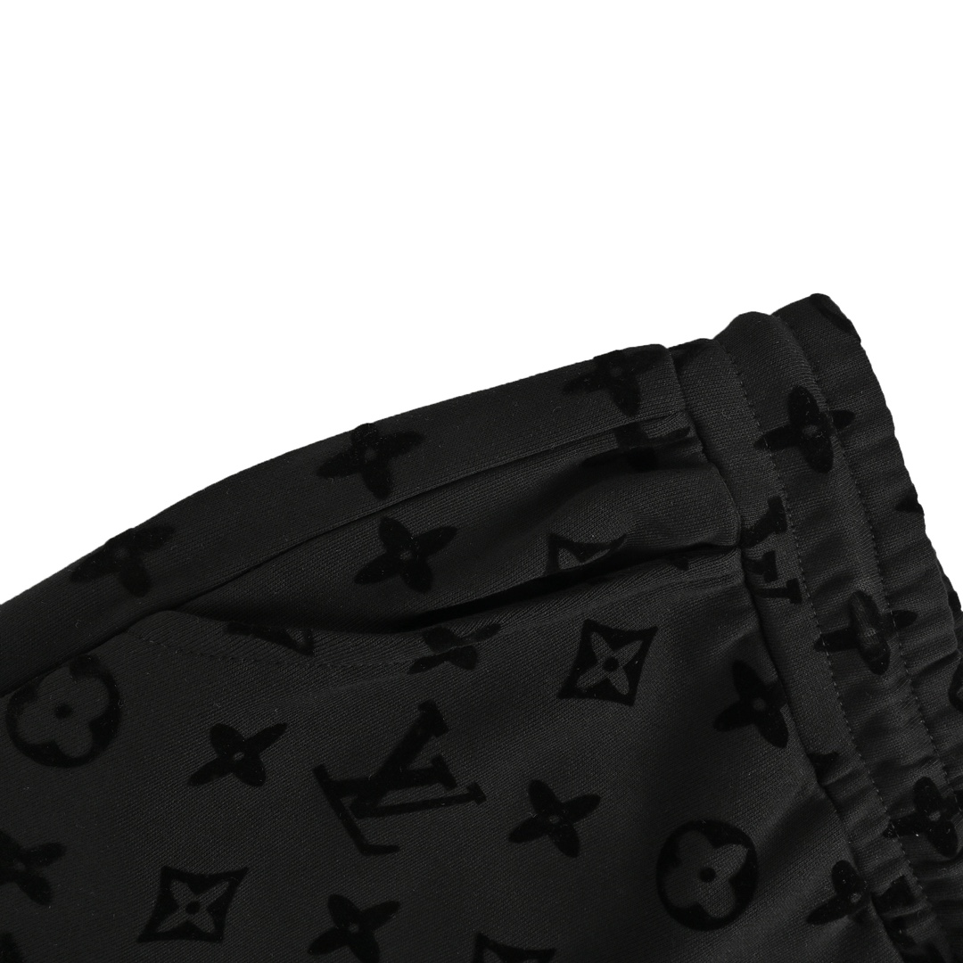 Louis Vuitton 24Fw all over monogram flocked print trousers