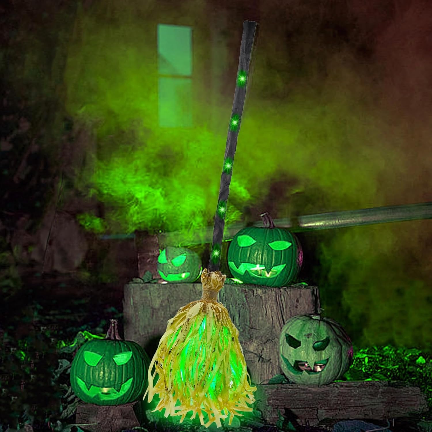 ⚡Flash Sale⚡Halloween Mobile Glowing Witch Broom with Spooky Sounds