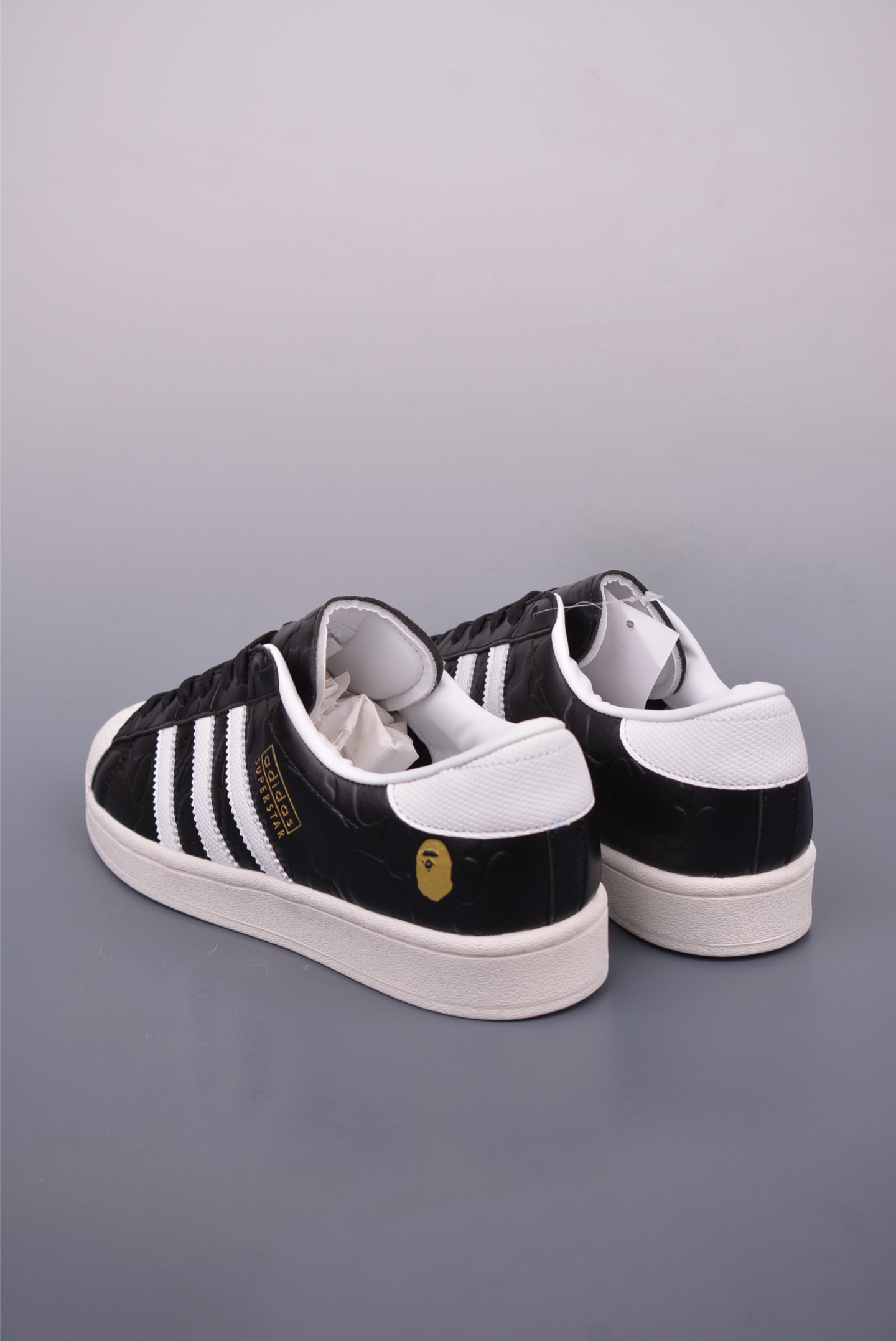 BATHING APE x adidas originals SUPERSTAR black and white luminous JQ3666