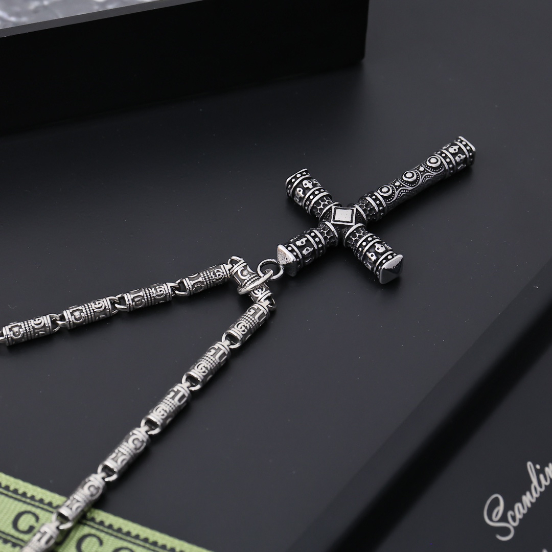 Gucci Anger Forest Series Cross Vintage Necklace