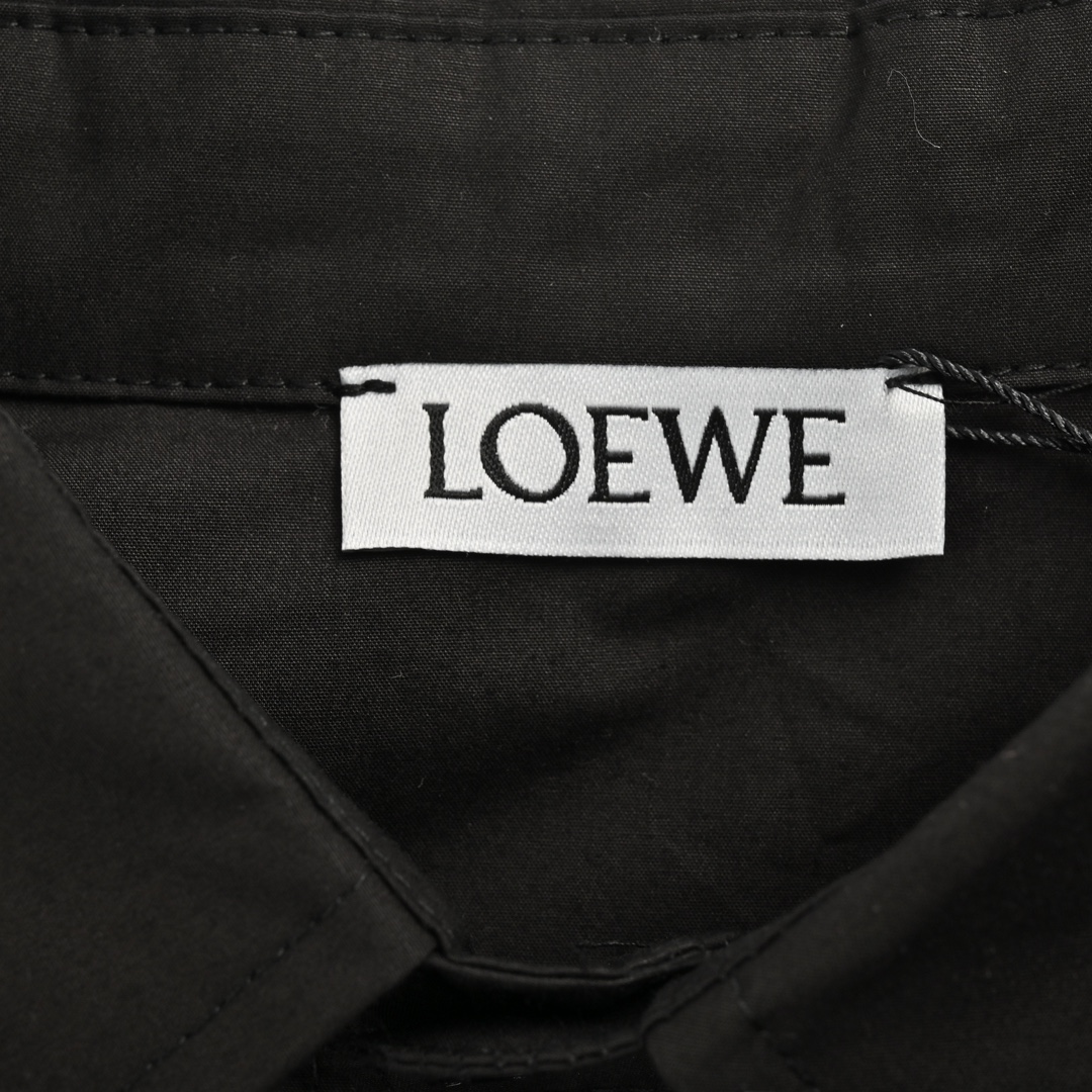 Loewe 24Fw leather patch pocket shirt