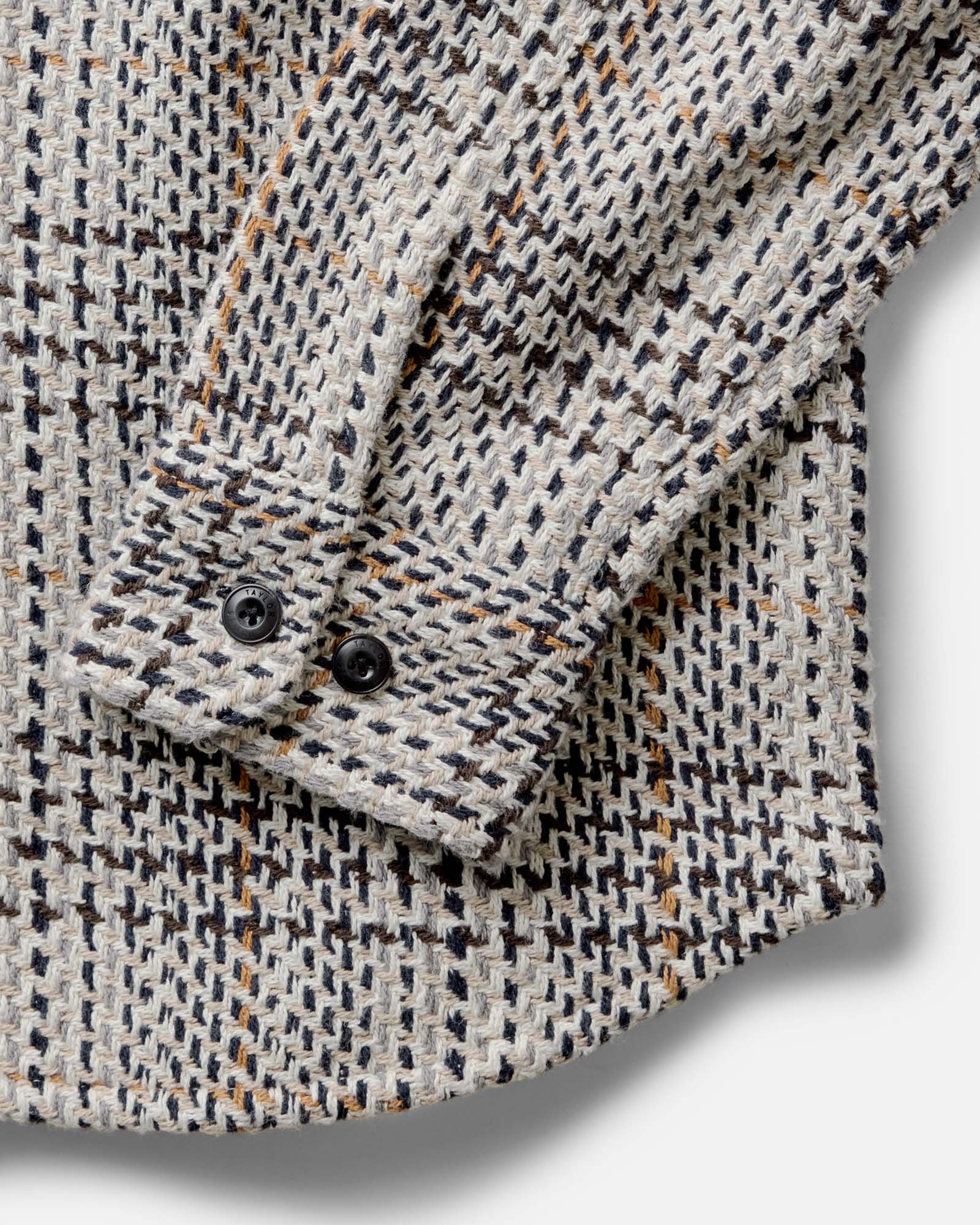 The Cutter Overshirt in Stone Plaid
