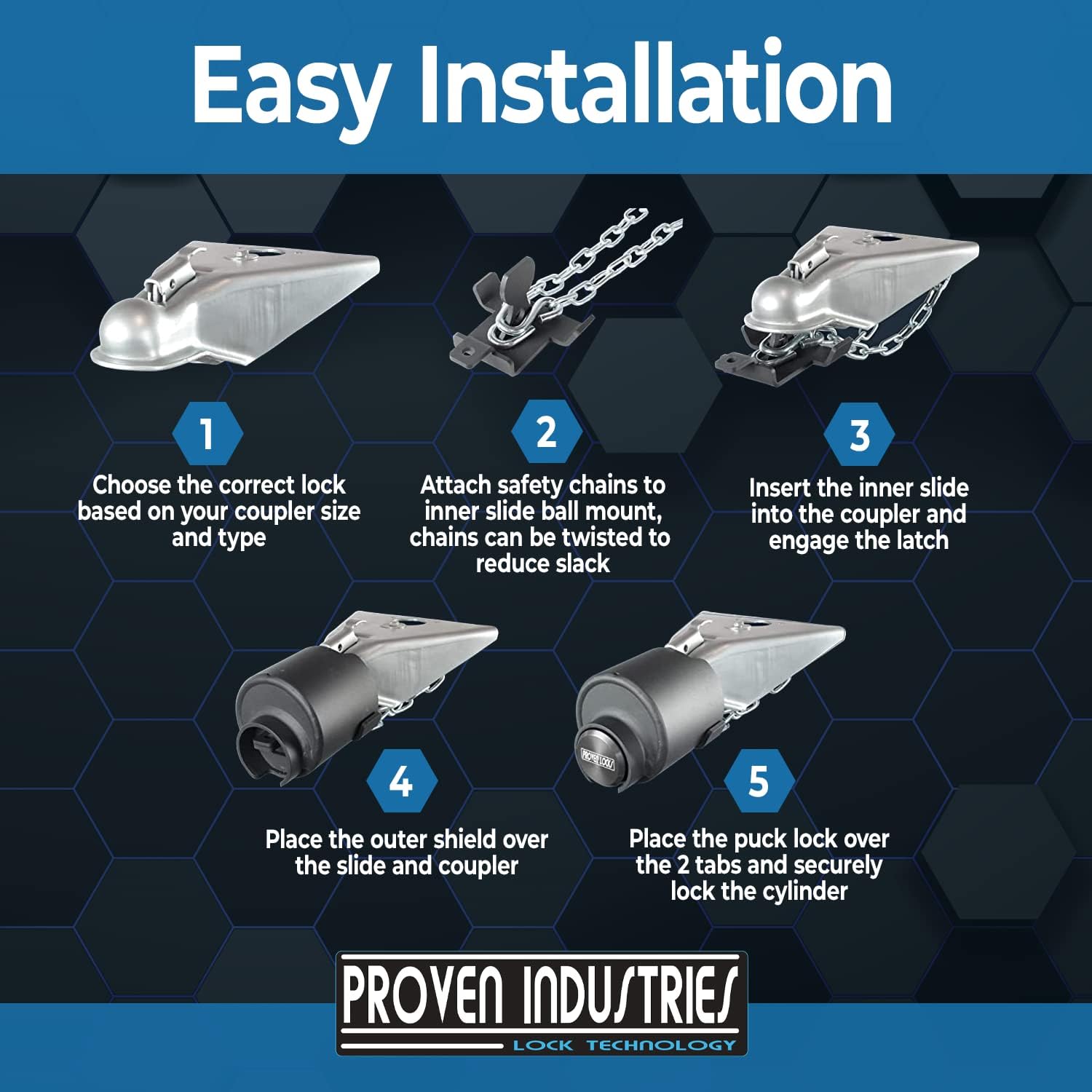Proven Industries Model Trailer Lock for 5/16