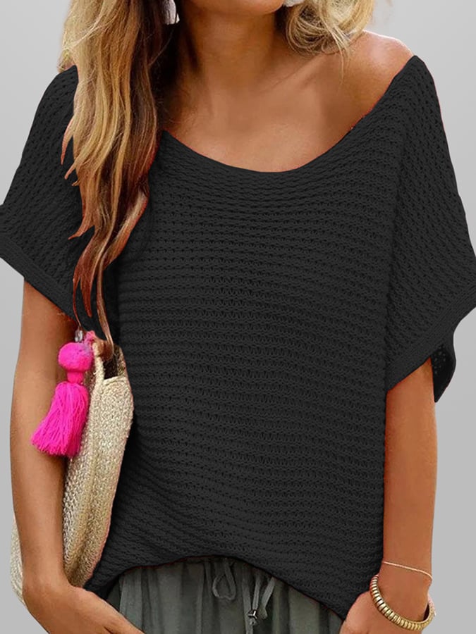 Women's Crew Neck Casual Resort Knitted Top