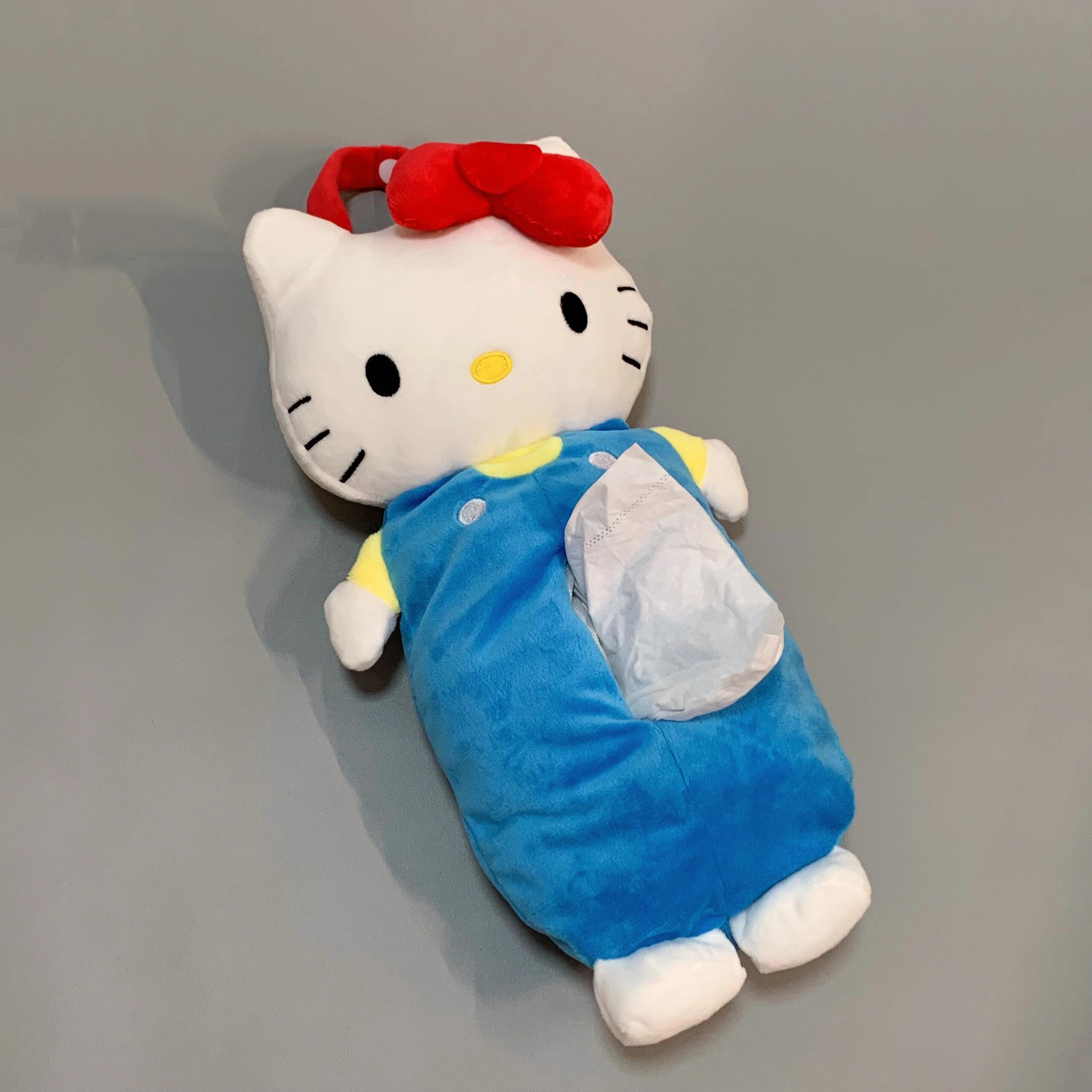 Hellokitty Tissue Box Cartoon Plush Doll Tissue Cover Creative Paper Holder Napkin Box Paper Storage for Car Home Bathroom