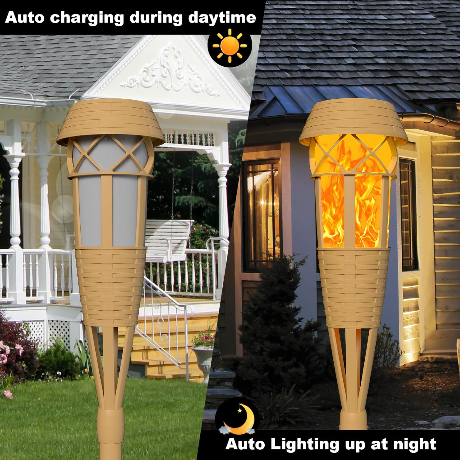 🔥ON SALE🔥Waterproof Solar Torch Lights with Flickering Flame