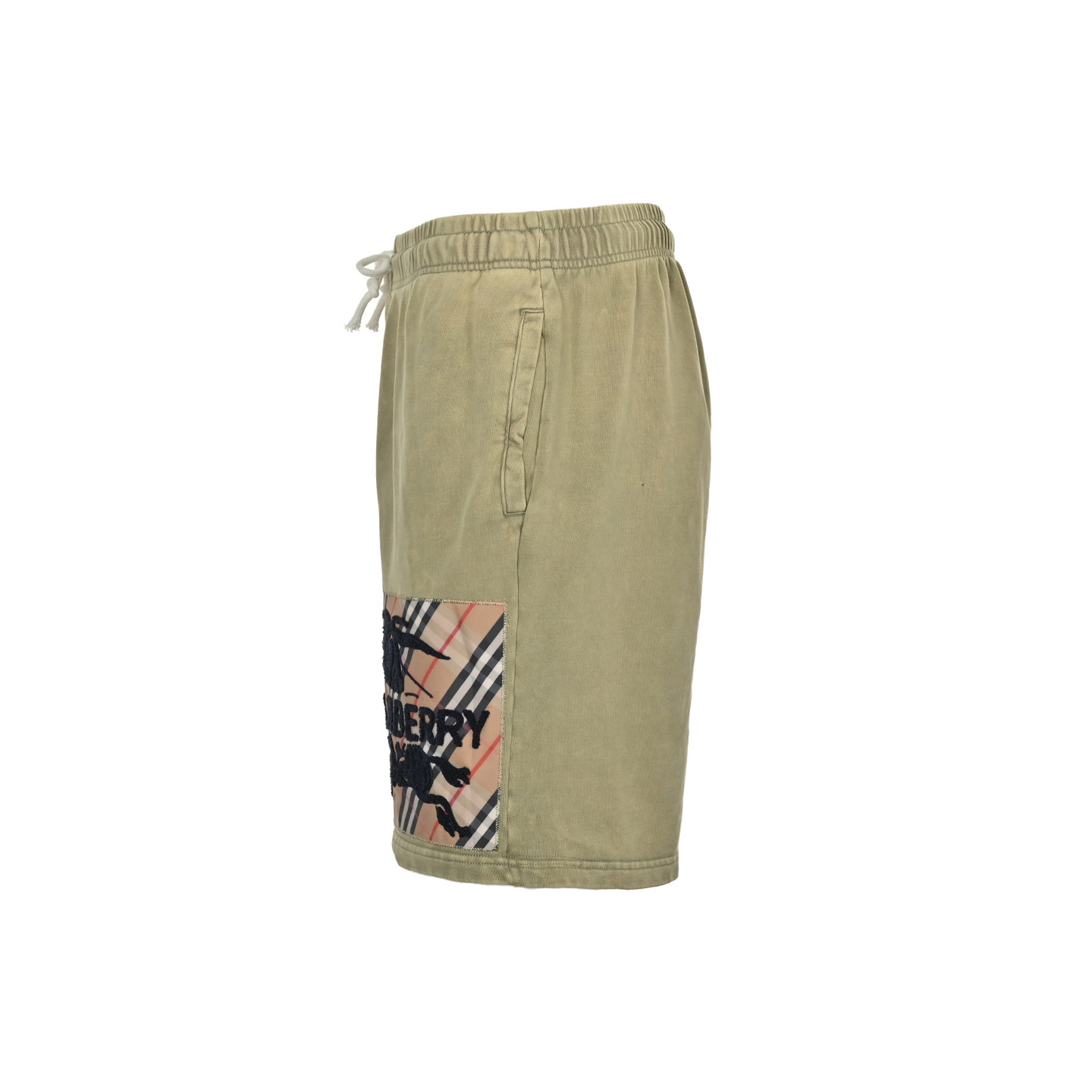 Burberry 25ss Warhorse Towel Embroidery Check Patch Washed Shorts