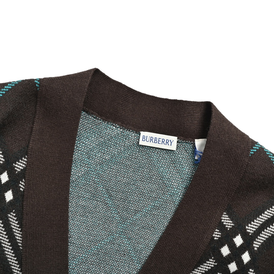 Burberry 24Fw Twill Check Knit Cardigan