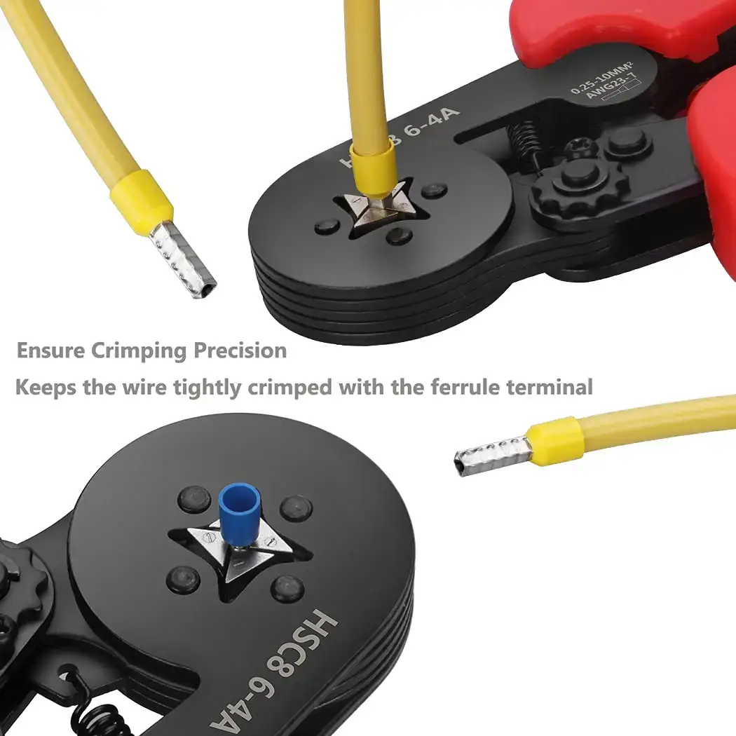 Ferrule Crimping Tool Kit, AWG 28-7 Self-adjustable Ratchet Wire Crimping Tool, Crimper Plier Set with 1200 COUNTS Wire Terminals Crimping Connectors Wire End Ferrules