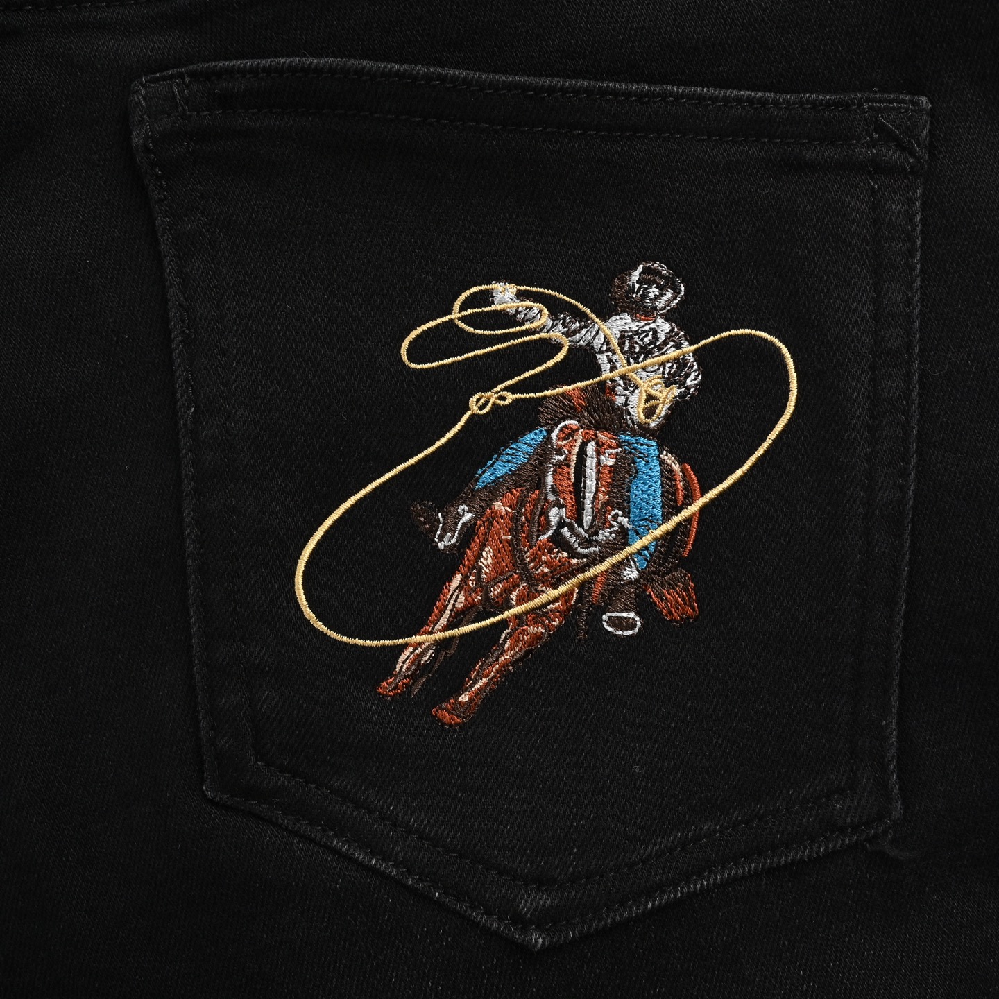 Louis Vuitton Back Pocket Western Denim Embroidered Jeans