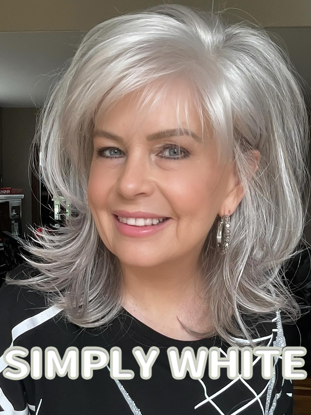 Mid-length Layered GLAM Wig With Classic Waves