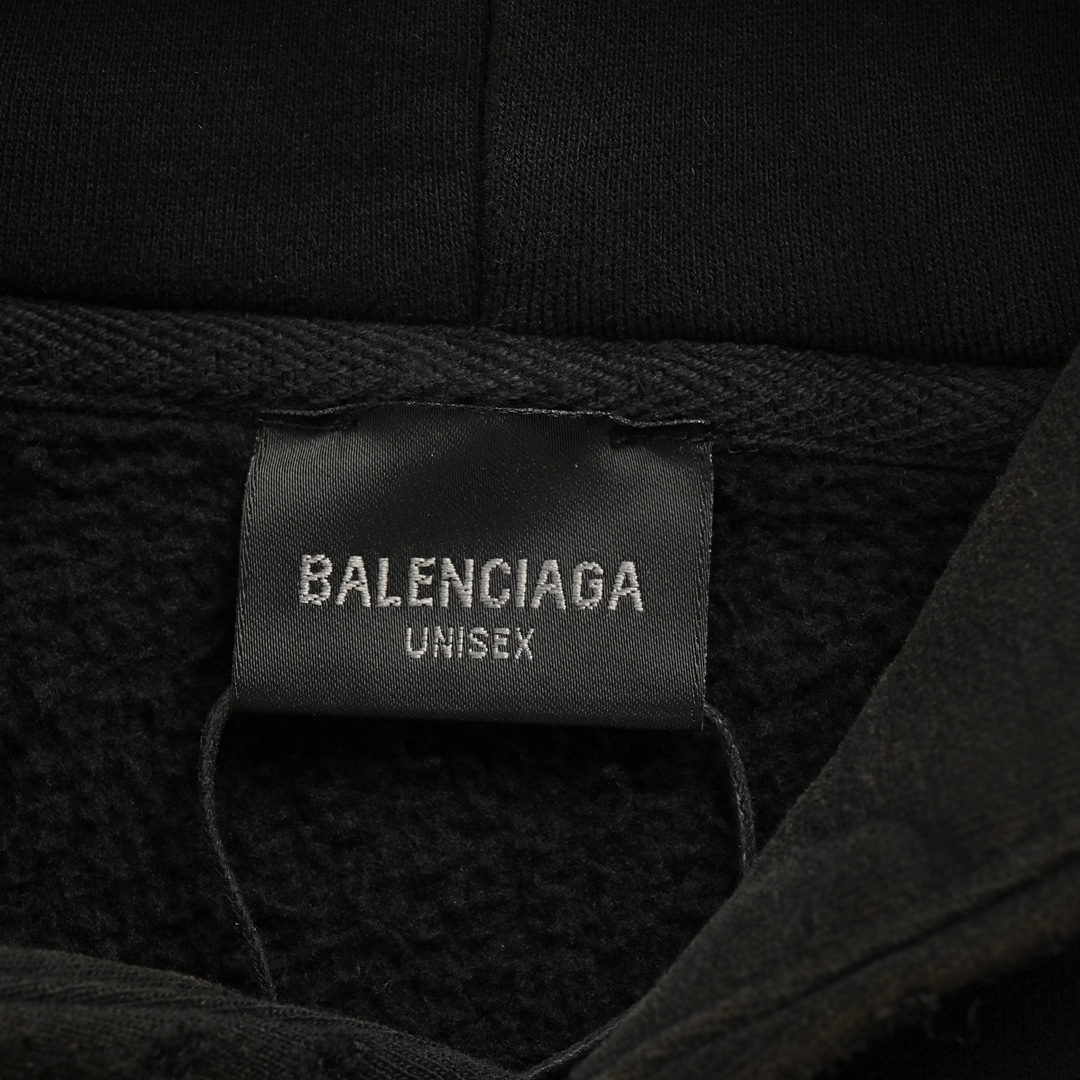 Balenciaga 24Fw Crown Rhinestone Plush Hoodie