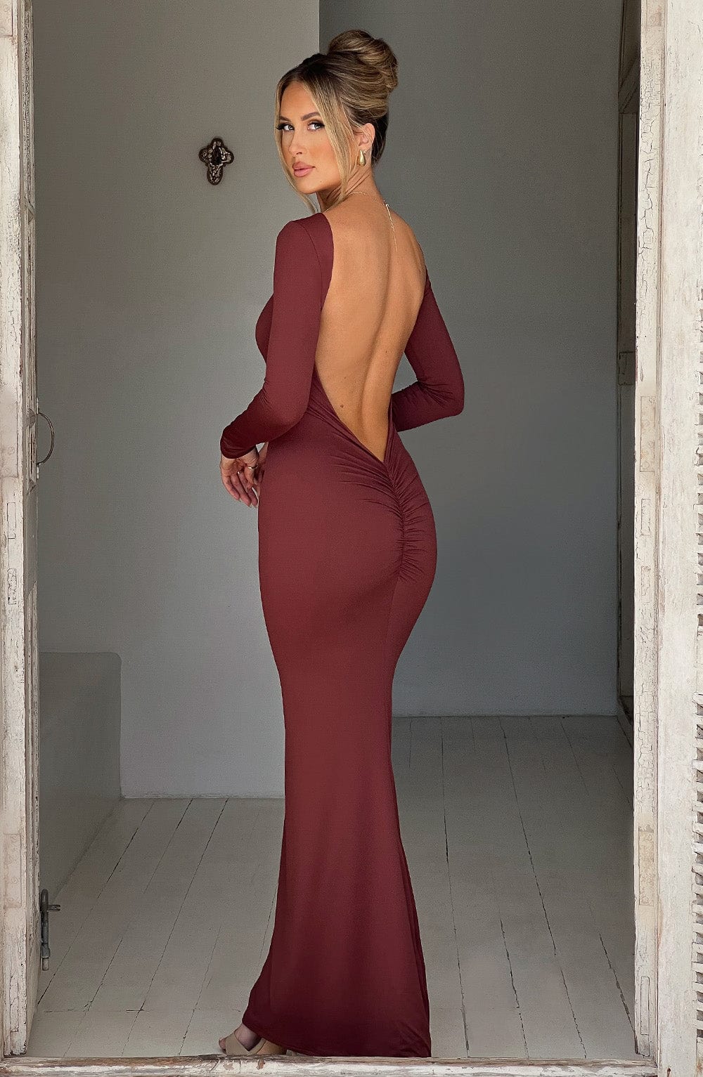 Maxi Dress with Deep V-Neckline