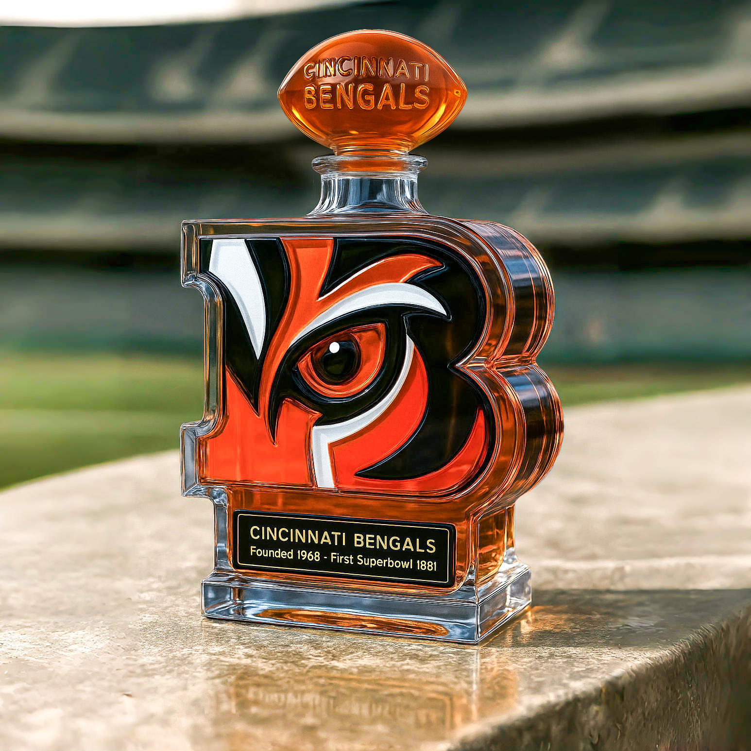 Cincinnati Bengals Commemorative Whiskey Bottle