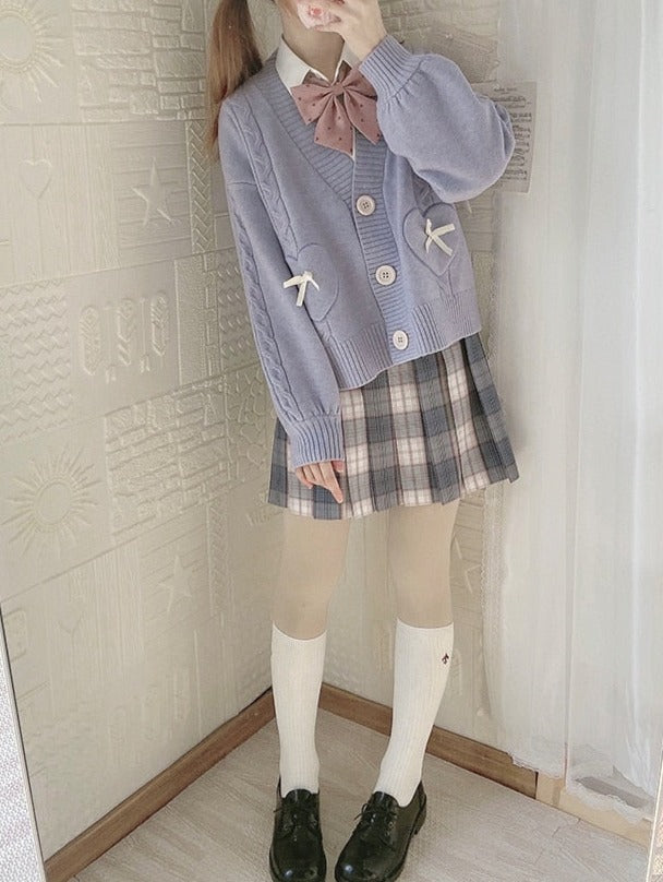 Too Kawaii Heart Bow Cardigan