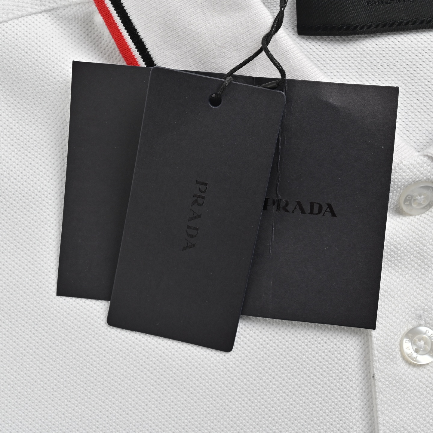 Prada Polo short sleeve with silicone trim on chest pocket