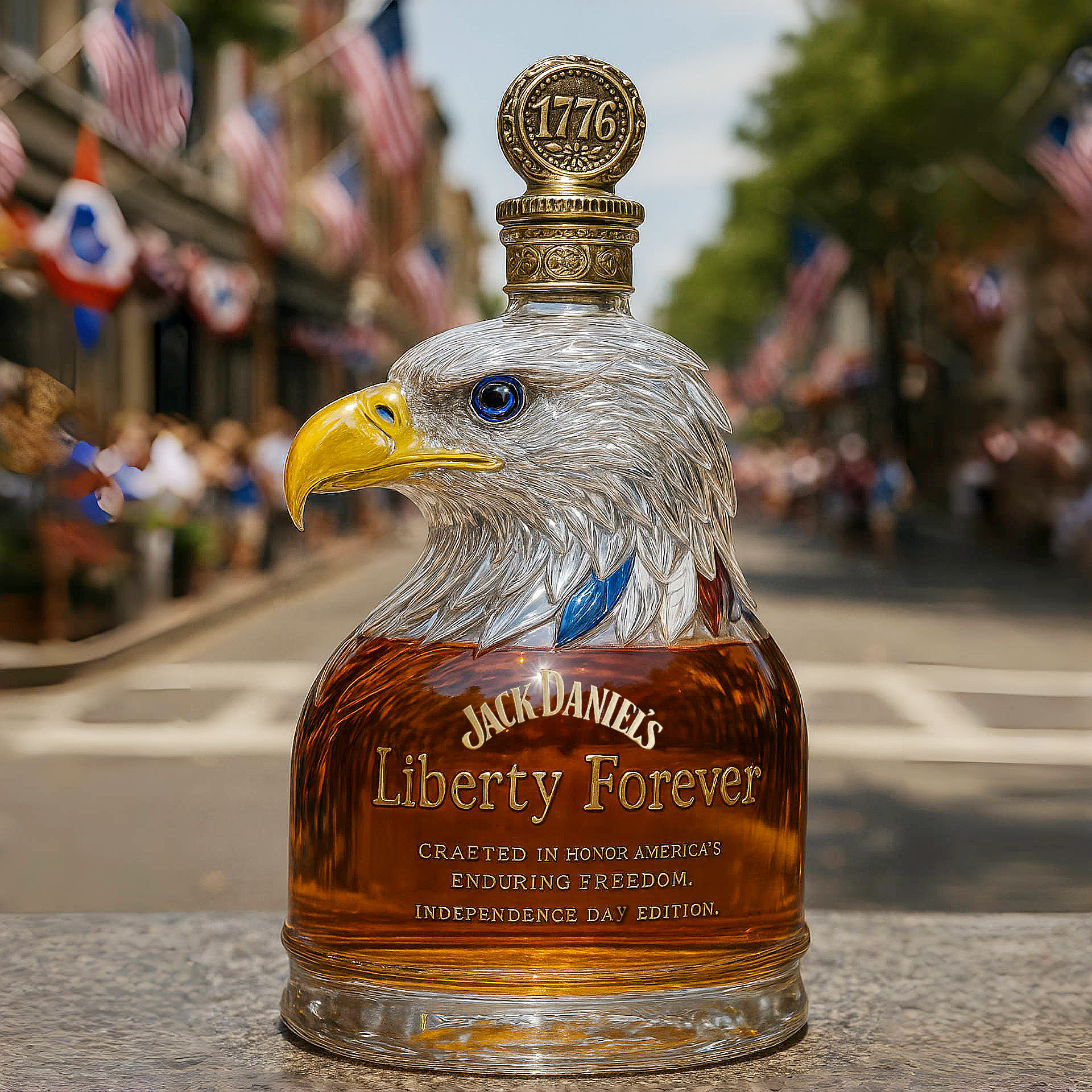 Independence Day Limited Edition Eagle Whiskey Bottle
