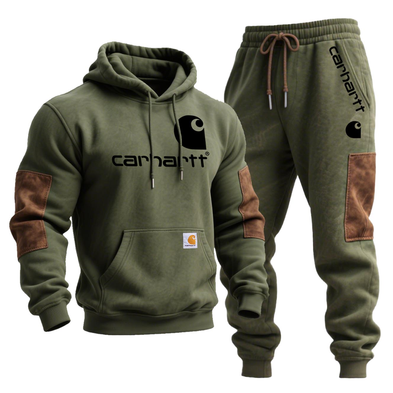 Carhartt Olive Green Hoodie and Sweatpants Set