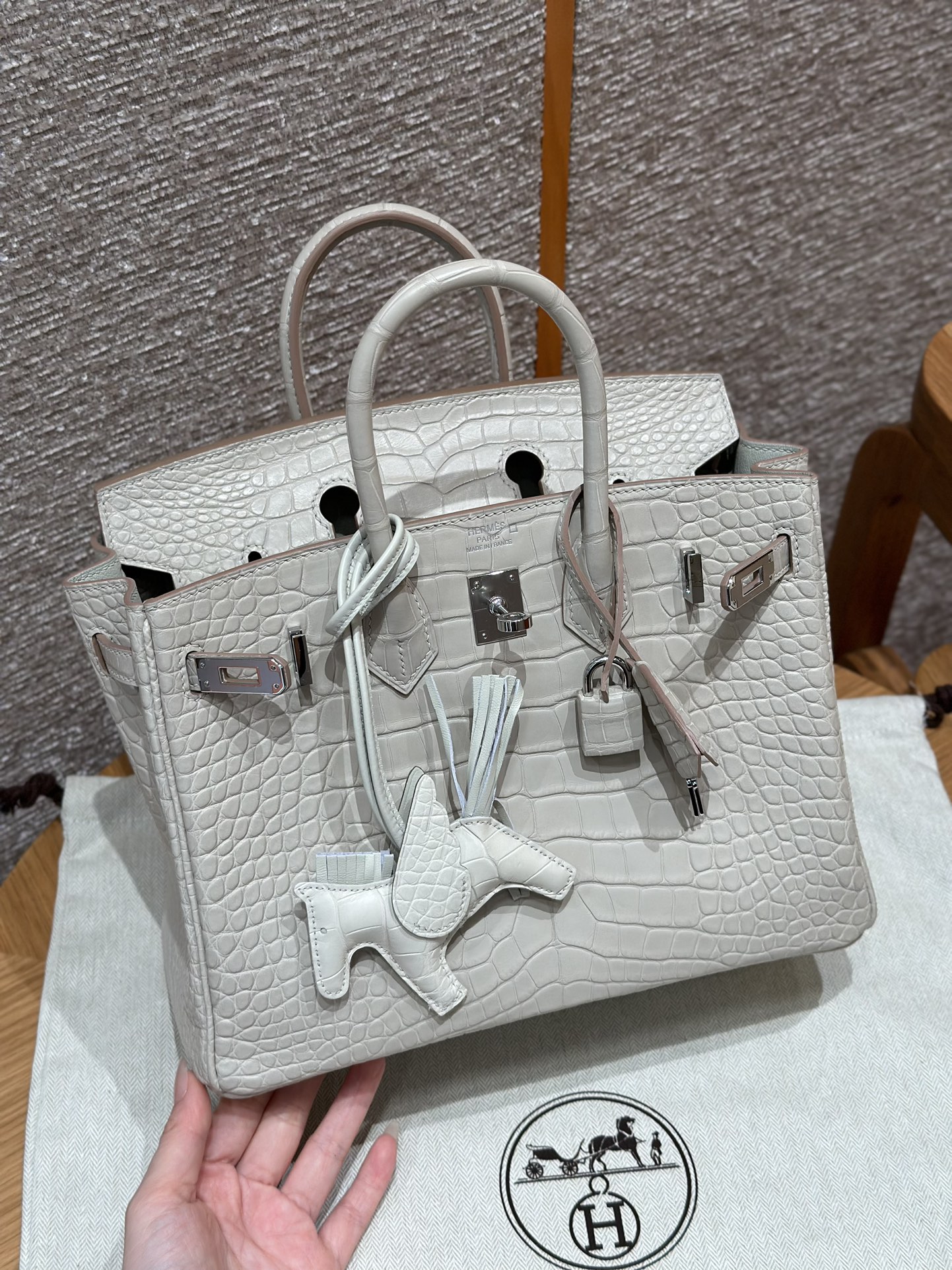 Hermes Birkin 8L Beton Handbag (Handmade to Order)