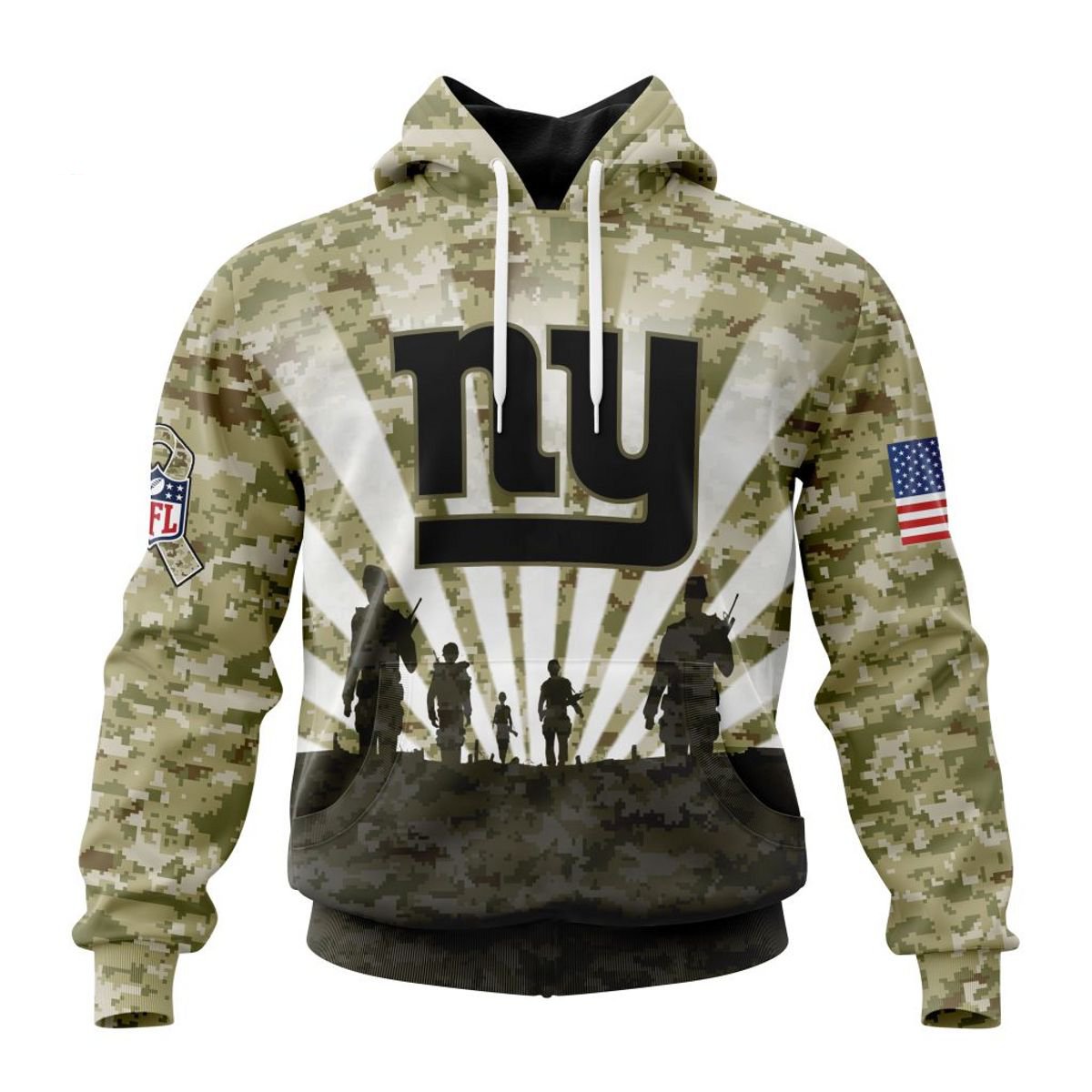NEW YORK GIANTS 3D HOODIE HONOR VETERANS