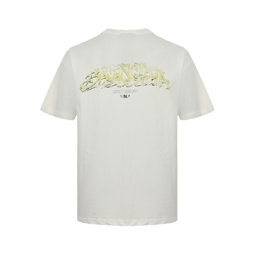 Balenciaga catwalk disaster flame letter short sleeve