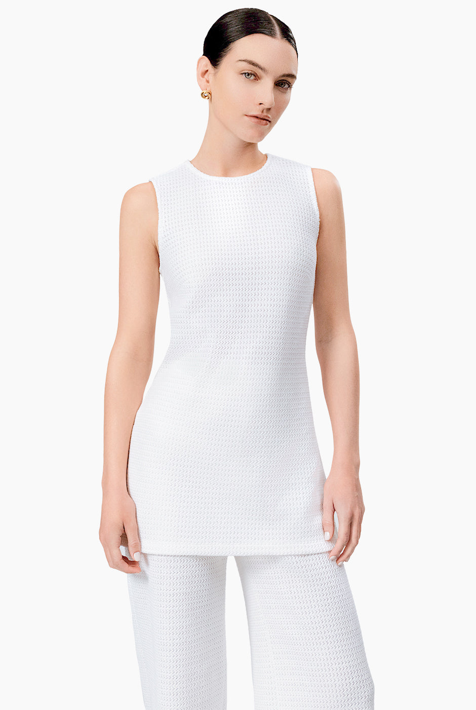 Blusa tejida larga con aberturas