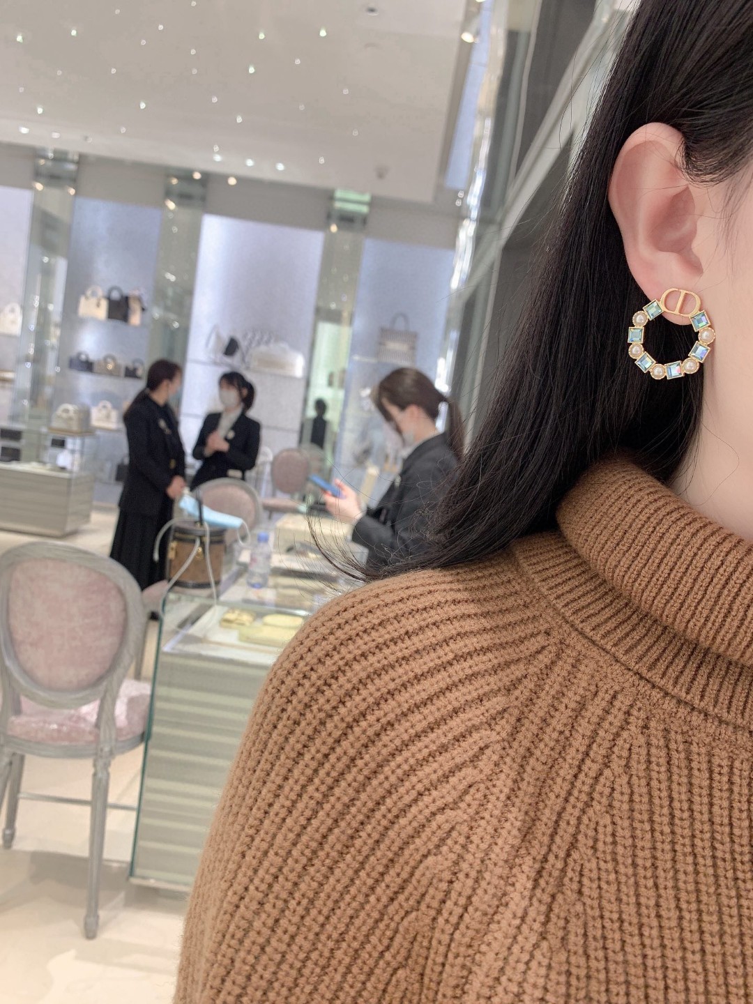 Dior Square Diamond Earrings