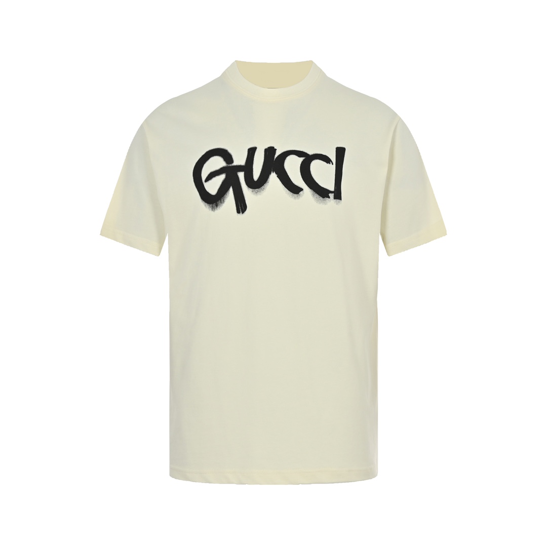 Gucci 23ss graffiti lettering print short sleeve
