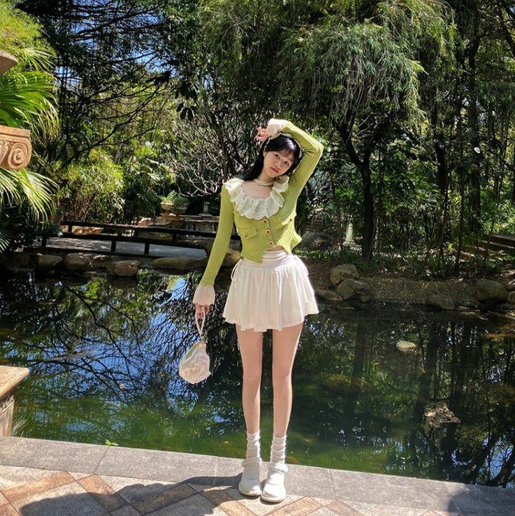 Irregular Layered Tie Mini Skort