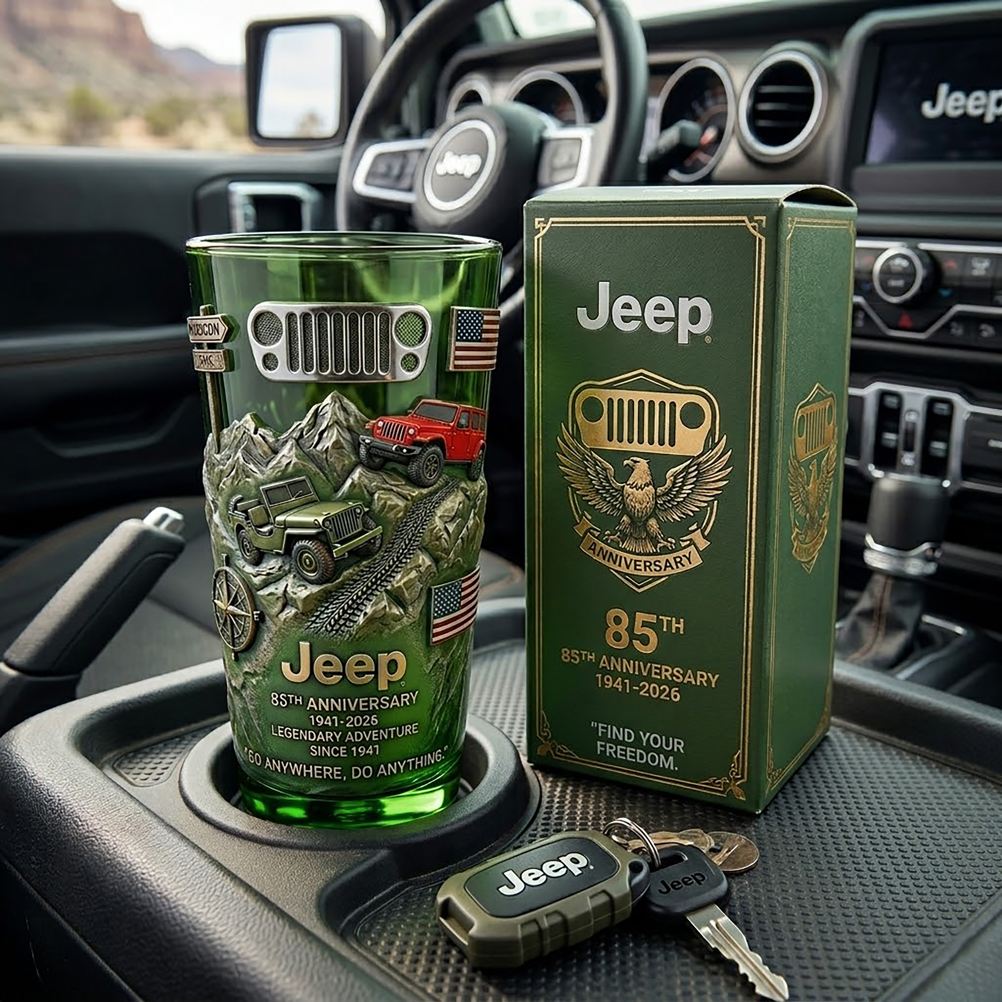 🚙Jeep 85th Anniversary Limited Edition Glass🌄
