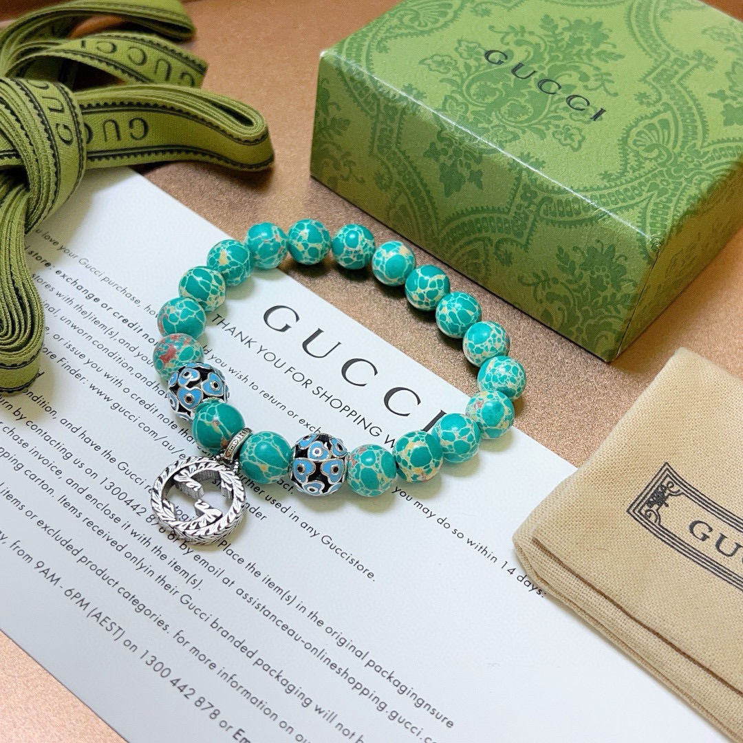 Gucci snakeskin stone vintage bracelet