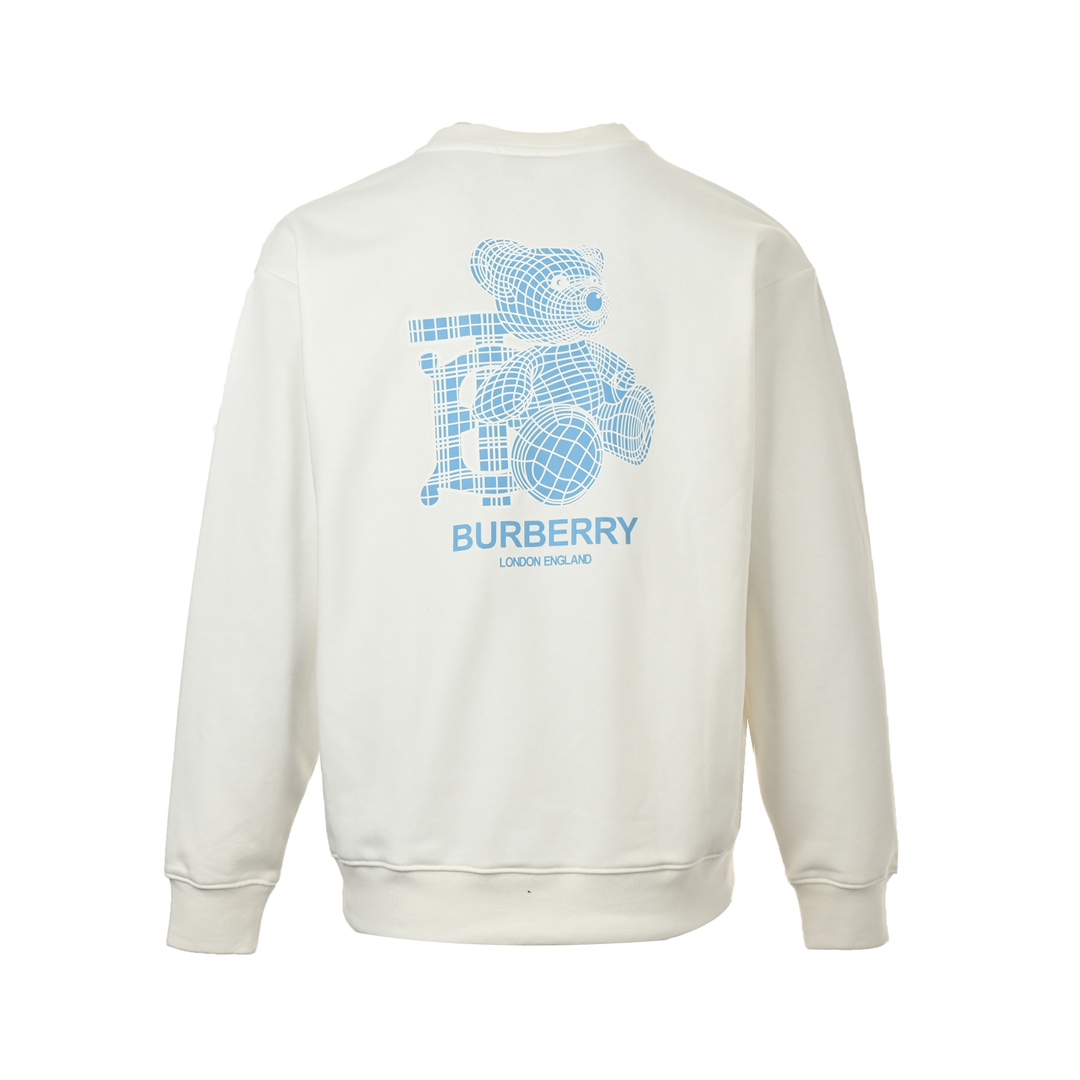 Burberry 24Fw blue bear print crew neck sweatshirt