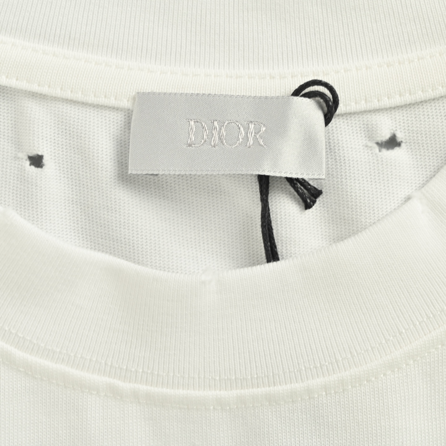 Dior 25ss lily of the valley print distressed ripped short-sleeve shirt