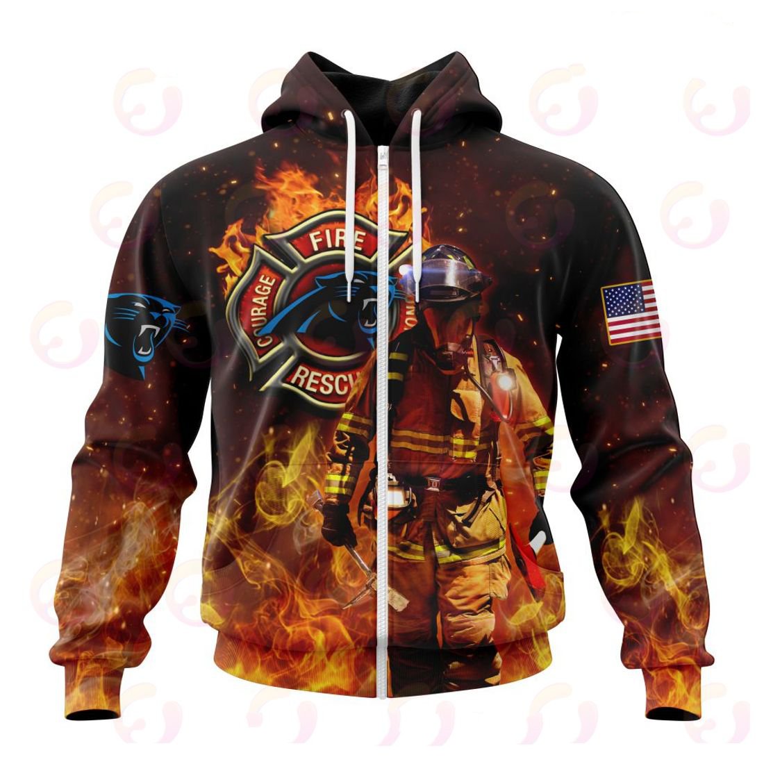 CAROLINA PANTHERS HONOR FIREFIGHTERS – FIRST RESPONDERS 3D HOODIE