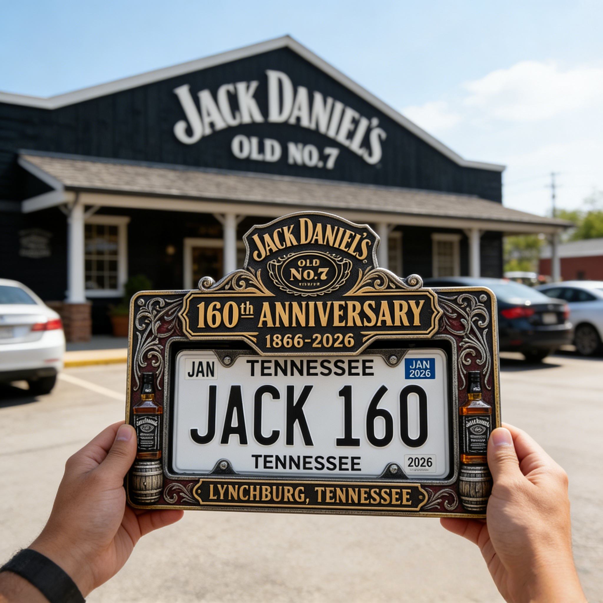 🥃 Jack Daniel's 160th Anniversary License Plate Frame