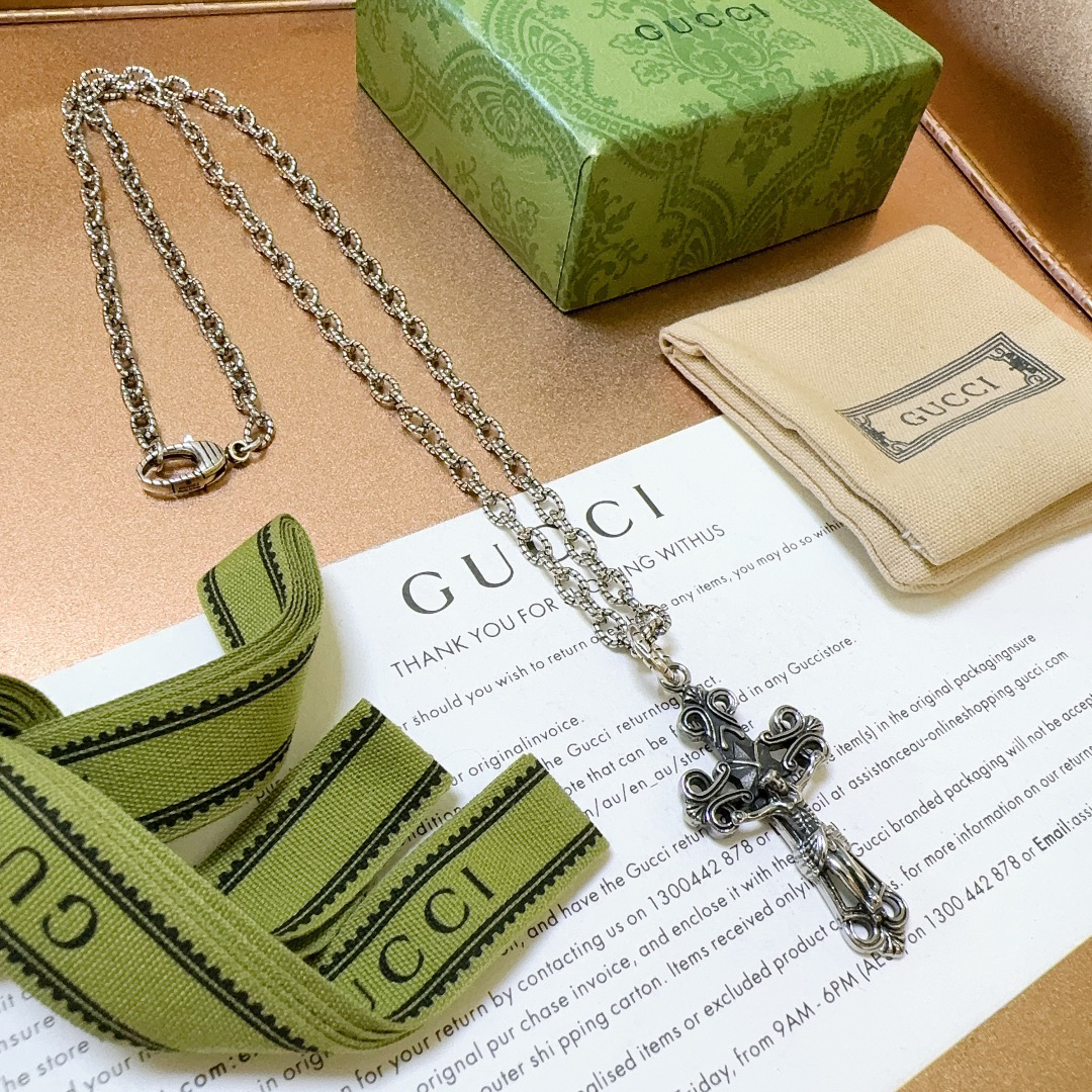 Gucci Anger Forest Series Cross Vintage Necklace