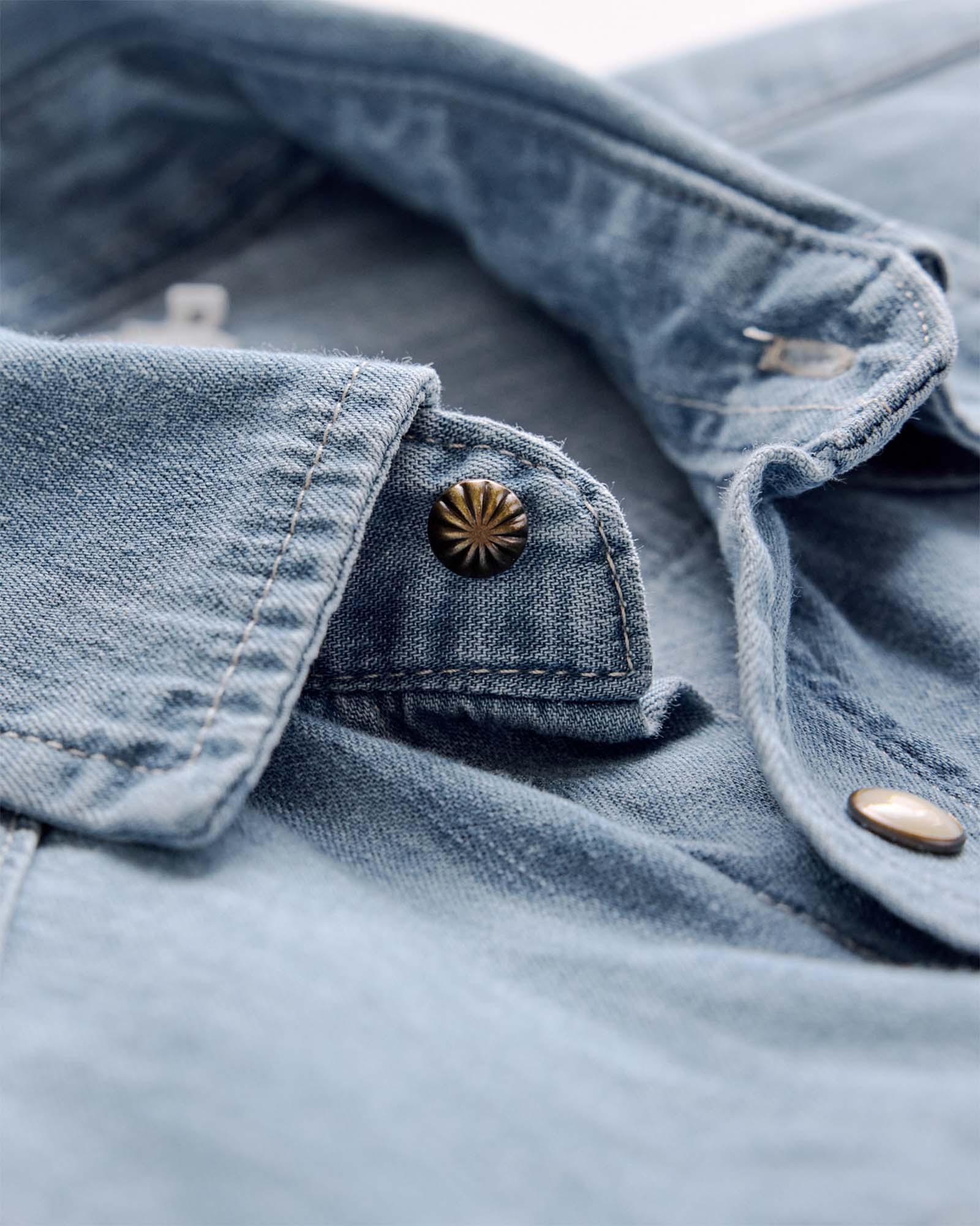 The Glacier Shirt in Washed Indigo Selvedge Denim