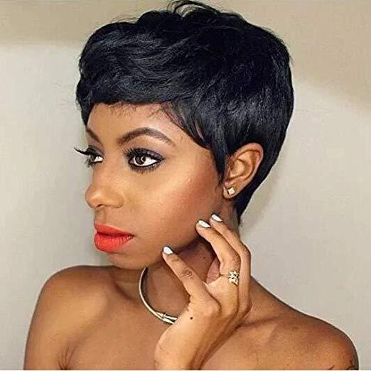 Luna 019 Short Pixie Black Synthetic Wigs for Black Women