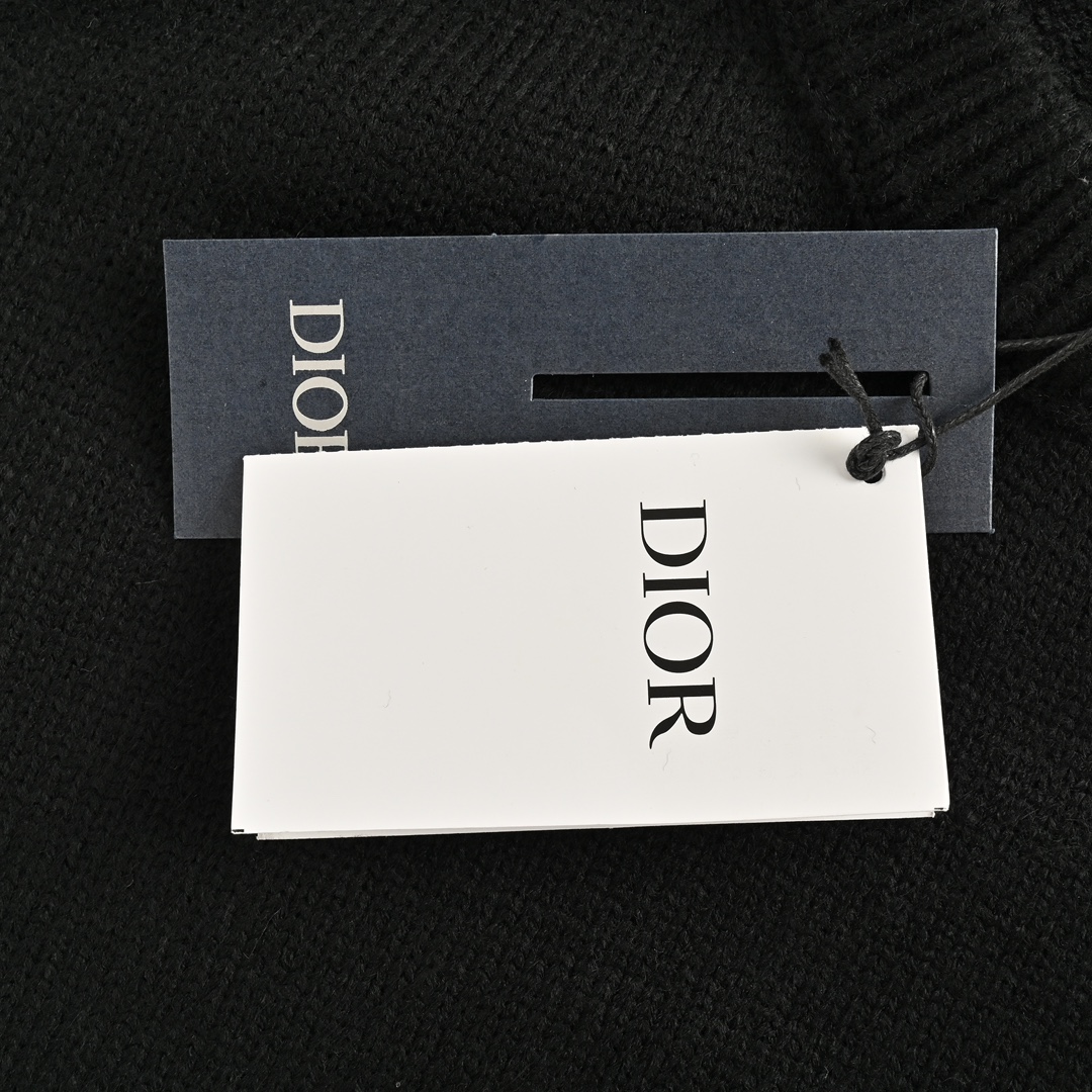 Dior 24Fw Archives Labels logo embroidered knitted pullover sweater