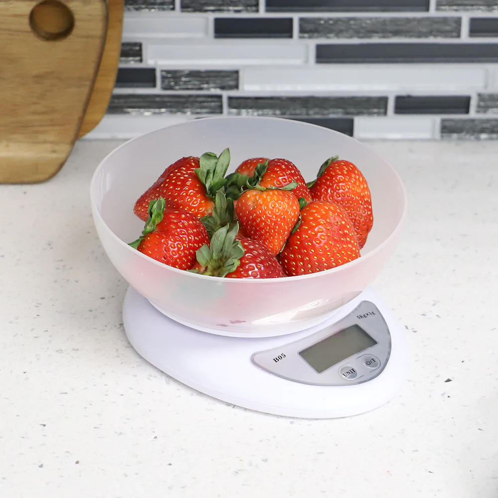 Home Basics Digital Food Scale, White, 6.25x7.25x3 Inches