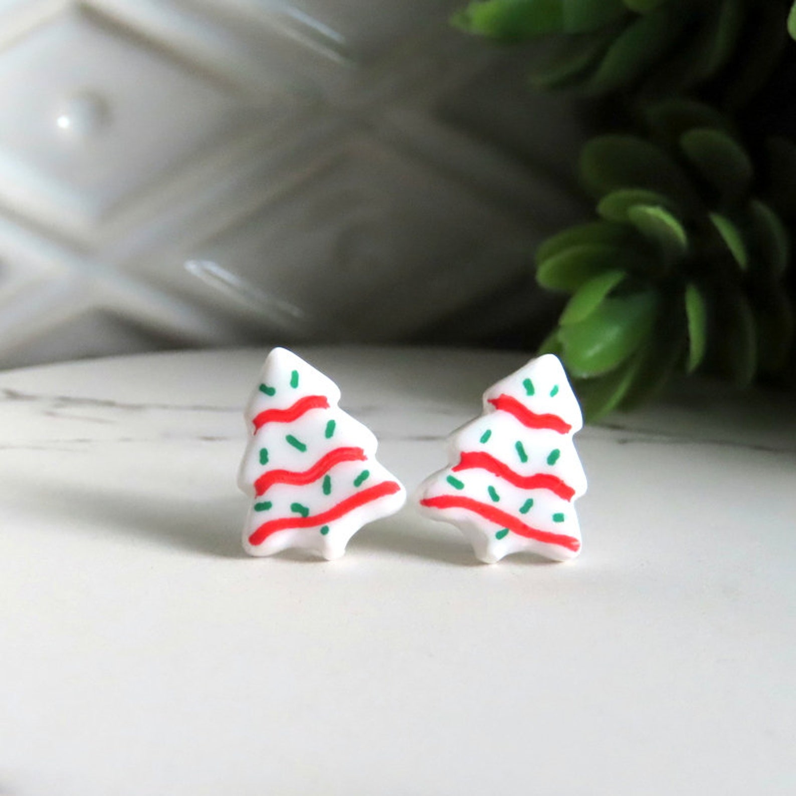 Christmas Tree Cookie Earrings