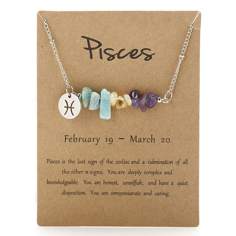 Last Day 50%OFF- Handmade Natural Stone Zodiac Sign Necklace