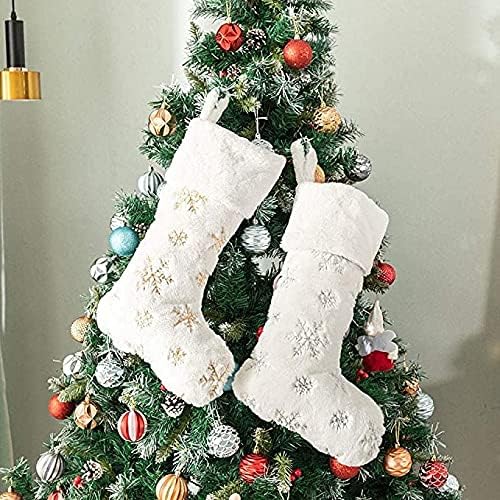 🧦🧦4 Pieces - Deluxe Cream White Faux Fur Christmas Stockings