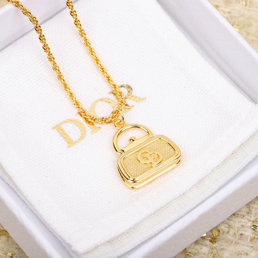 Dior Gold Clutch Necklace